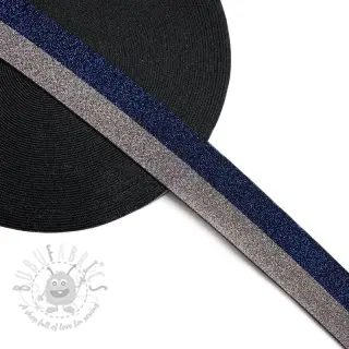 Elastika 4 cm Lurex DOU marine grey