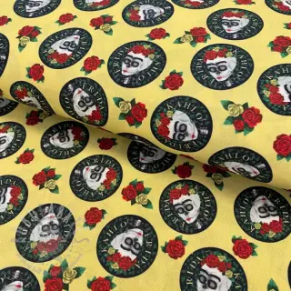 Bombažna tkanina FRIDA Hearts skull digital print