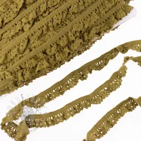Elastična bombažna čipka golden brown
