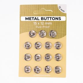 Pritrdilni gumb METAL 12 mm silver