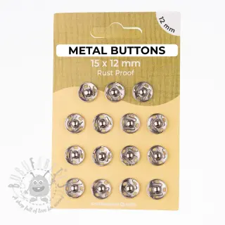 Pritiskač,našivni METAL 12 mm silver