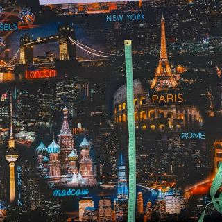 Dekorativna tkanina premium City skyline digital print