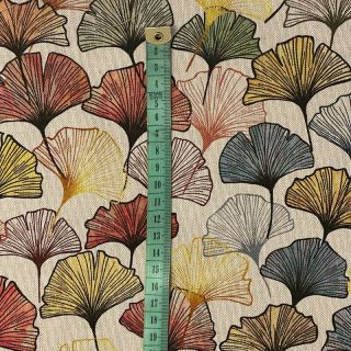 Dekorativno blago Linenlook Elegant ginko digital print