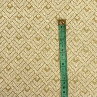 Dekorativna tkanina Linenlook Art deco cubes light yellow metallic premium