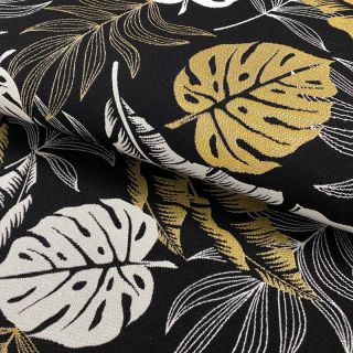 Dekorativno blago jacquard Botanic leaf metallic deluxe
