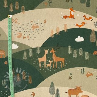 Dekorativno blago Linenlook Gorski gozdne živali