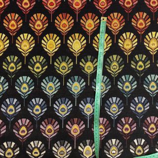Dekorativno blago GOBELIN Peacock Feather Bow black