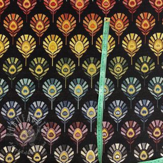 Dekorativno blago GOBELIN PREMIUM Peacock Feather Bow black