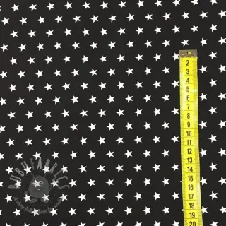Bombažna tkanina Petit stars white/black