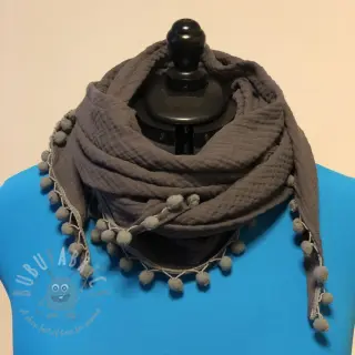 Dvostruka gaza/muslin dark grey ORGANIC