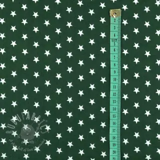 Bombažna tkanina Petit stars dark green