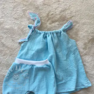 Dvostruka gaza/muslin blue ORGANIC