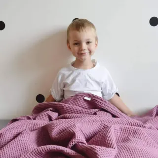 Bombažni vafel tkanja mauve