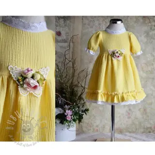 Dvoslojna gaza/muslin soft yellow ORGANIC