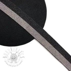 Elastika 4 cm Lurex DOU black grey