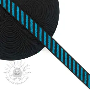 Elastika gladka 2,5 cm Diagonal aqua