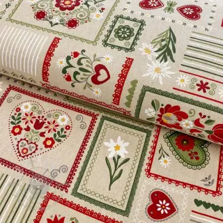 Dekorativno blago Linenlook Edelweiss patchwork