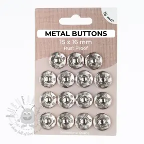 Pritiskač,našivni METAL 16 mm silver
