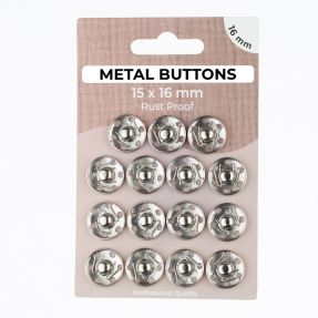 Pritrdilni gumb METAL 16 mm silver