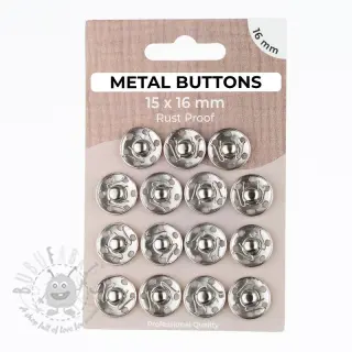 Pritiskač,našivni METAL 16 mm silver