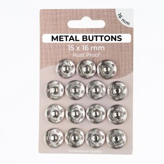 Pritrdilni gumb METAL 16 mm silver