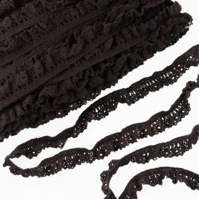 Elastična bombažna čipka dark mocha