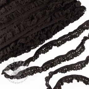 Elastična bombažna čipka dark mocha