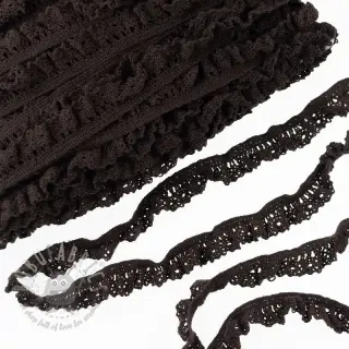 Elastična bombažna čipka dark mocha
