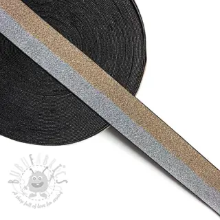 Elastika 4 cm Lurex DOU champagne silver