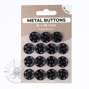 Pritiskač,našivni METAL 16 mm black