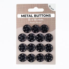Pritrdilni gumb METAL 16 mm black