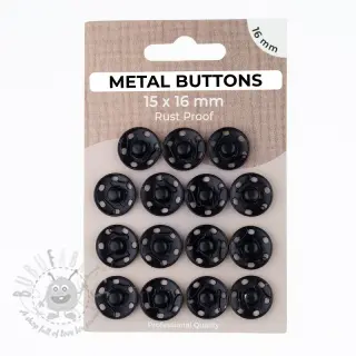 Pritiskač,našivni METAL 16 mm black