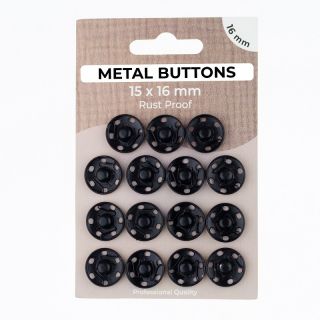 Pritrdilni gumb METAL 16 mm black