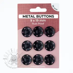 Pritiskač,našivni METAL 19 mm black