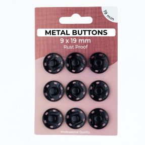 Pritrdilni gumb METAL 19 mm black