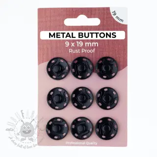 Pritiskač,našivni METAL 19 mm black