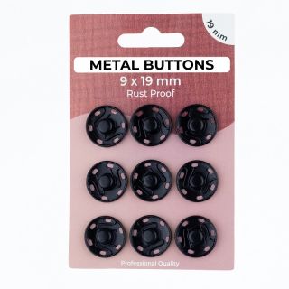 Pritrdilni gumb METAL 19 mm black