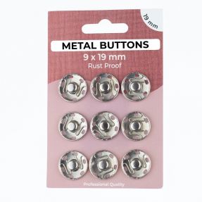 Pritrdilni gumb METAL 19 mm silver