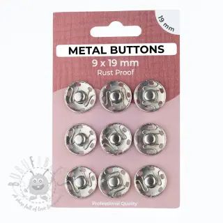 Pritiskač,našivni METAL 19 mm silver