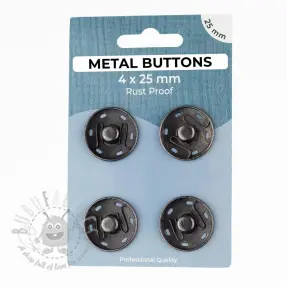 Pritiskač,našivni METAL 25 mm anthracite