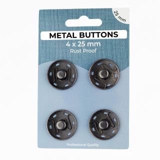 Pritiskač,našivni METAL 25 mm anthracite