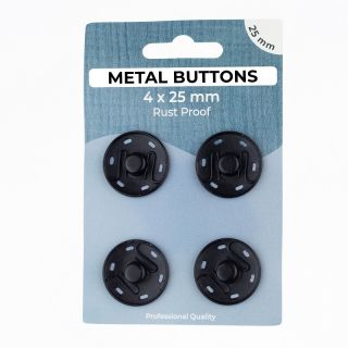 Pritrdilni gumb METAL 25 mm black