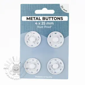 Pritiskač,našivni METAL 25 mm off white
