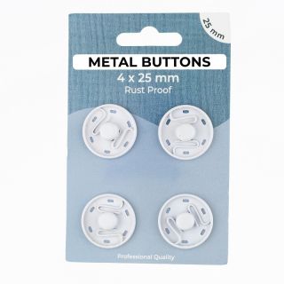 Pritrdilni gumb METAL 25 mm off white