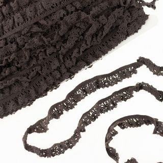 Elastična bombažna čipka mocha