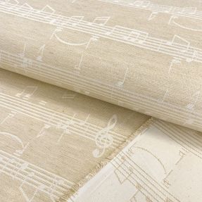 Dekoračná látka jacquard Music notes lyrics metallic