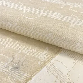 Dekorativno blago jacquard Music notes lyrics metallic
