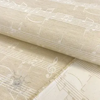 Dekorativno blago jacquard Music notes lyrics metallic