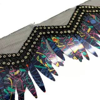Čipkasti til Burlesque zigzag multicolour