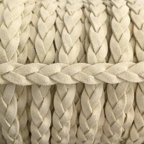 Semišová šnúra pletená off white